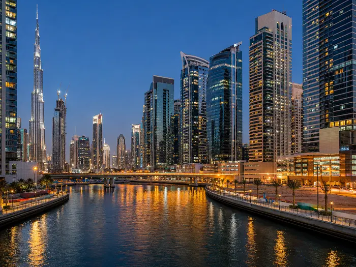 Business Bay high-rise towers along the Dubai Water Canal